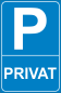 Preview: Parkplatzschild P Blau Privat